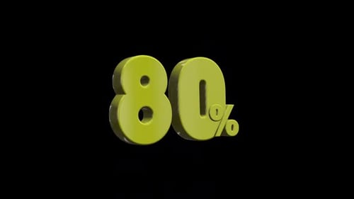 80 percent - Yellow 3D Animation