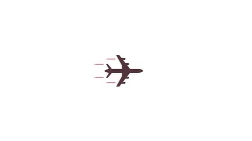 Flat Design Airplane Flying Animation