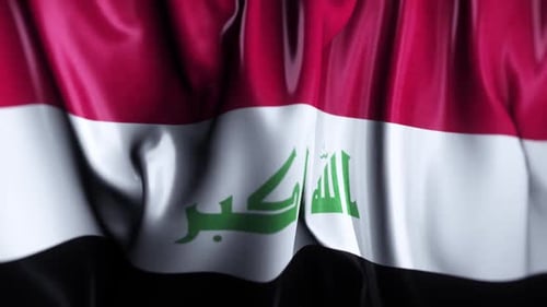 Schleife mit schwenkender Flagge des Irak
