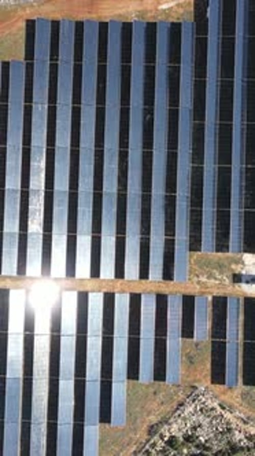 Aerial Solar Panel Field