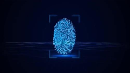 Digital Digital Fingerprint Scanning with Match Point Circuit Security or Computer Concept Design