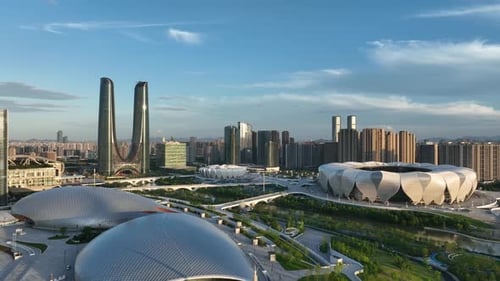 Panoramic city skyline in hangzhou china