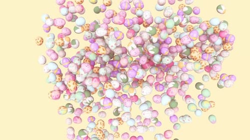 Easter Egg Burst on Pastel Background 4K