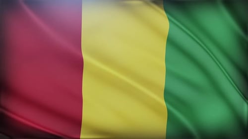 Waving Flag Animation with Red Yellow Green Stripes Loop