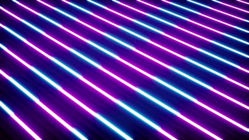 Abstract Neon Glowing Diagonal Lines Loop Background