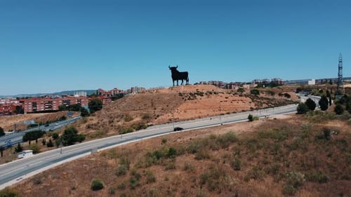 Epic aerial drone shot view of the bull of Osborne