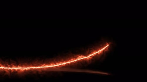 Abstraktes leuchtend orangefarbenes feuriges Energielicht, Liebesherz mit Reflexionen und Feuer. Video 4k, 60 Bilder pro Sekunde