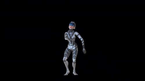 3D-Rendering eines tanzenden Cybermodells