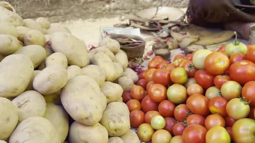 Fresh Vegetables for Sale in Rural Market
