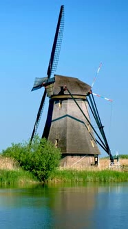 Windmills at Kinderdijk in Holland Netherlands