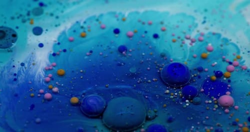 Bubble Spill Ink Oil Color Drops Exploding Water