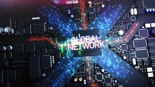 global internet networks . animation on the application of big-city technology