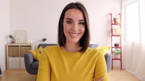 Woman Smiling in Home Interior