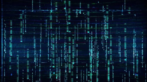 Falling Binary Code Data Glitch Background