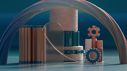 Fondo geométrico de bucle de renderizado 3D