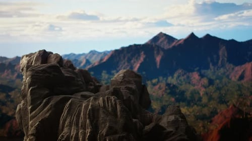 Remote Mountain Wilderness with Rocky Cliffs and Sweeping Vistas