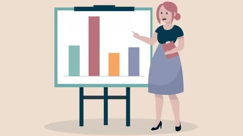 Successful Businesswoman Present Business Strategy On Flip Chart On Meeting Or Training 4K