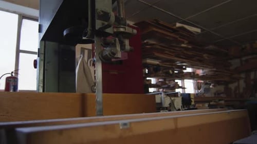 Video of machines and tools in traditional carpentry workshop