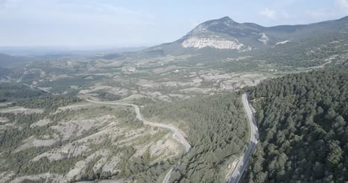 aerial view from a mountain road