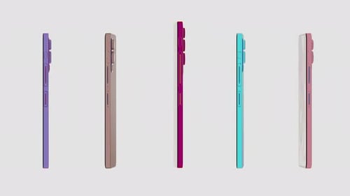 Rotating Smartphones Displaying Dynamic Abstract Backgrounds