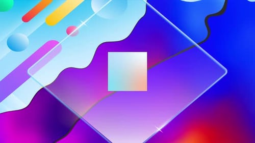 Abstract Fluid Shapes Background Animation with Glass Frame