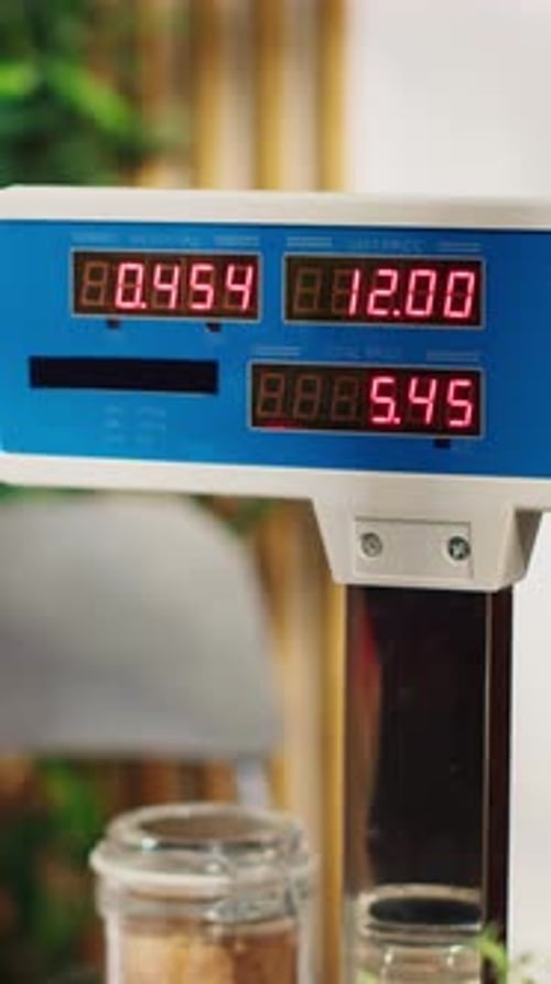 Vertical Video Electronic Scale in Zero Waste Store