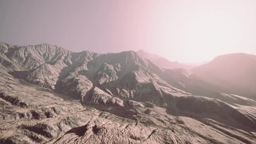 View of the Afghan Mountains in Fog