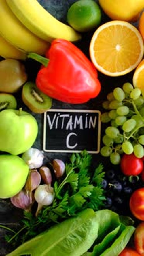 Products Containing Vitamin C Selective Focus