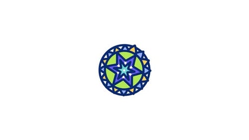 Colorful Flat Design Geometric Rotating Star Animation