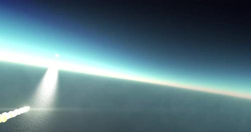 intercontinental missile fired overseas, Aerial view