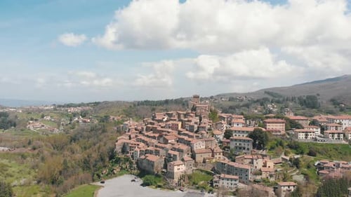 Aerial View on the Old Town Surrounded By Trees