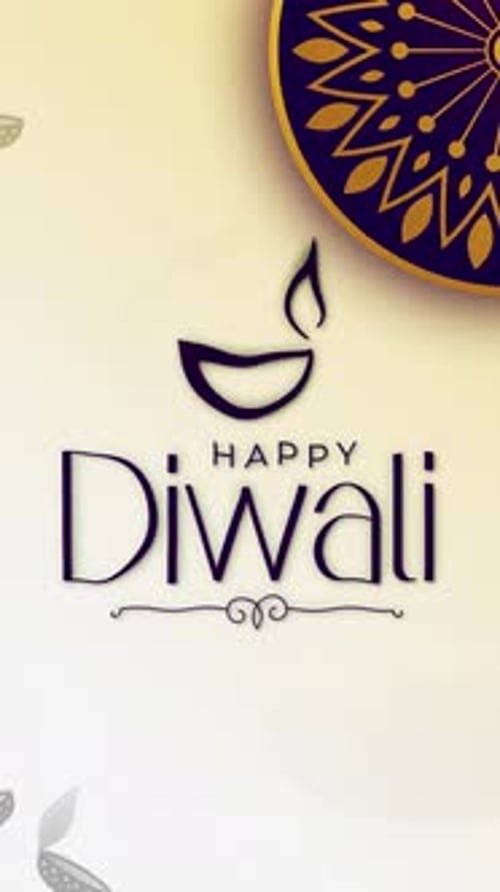 Fondo de animación vertical de Happy Diwali