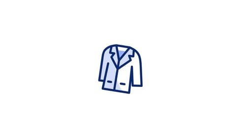 Minimalist Animated Lab Coat Icon for Healthcare