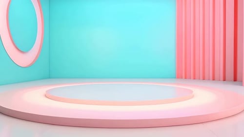 Podium Futuristische Vitrine mit Plattform für Produktausstellungen. Leeres modernes Bühnendisplay