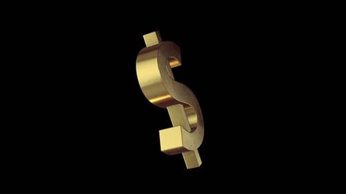 Gold Dollar Sign Loop – 3D Shiny Money Symbol Animation