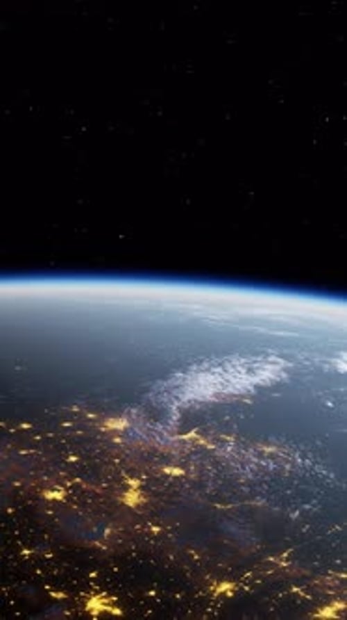 Earth Illuminated By City Lights at Night
