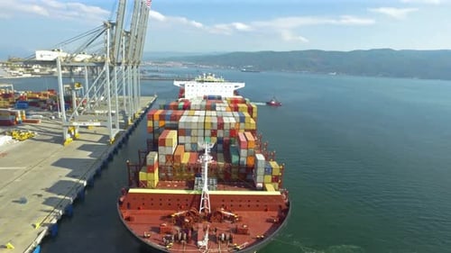 container ship in port