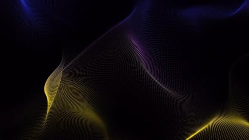 Abstract futuristic dots pattern on dark background. Abstract modern background with colorful partic