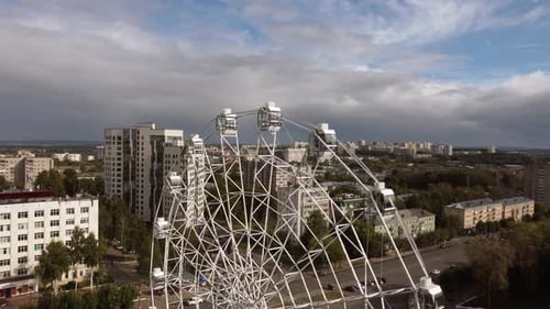 Ferris Wheel and City Aerial View