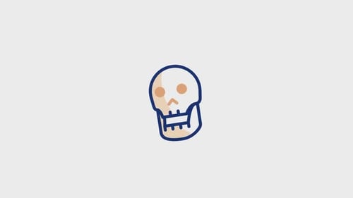 Cartoon Skull Icon Animation with Changing Expression