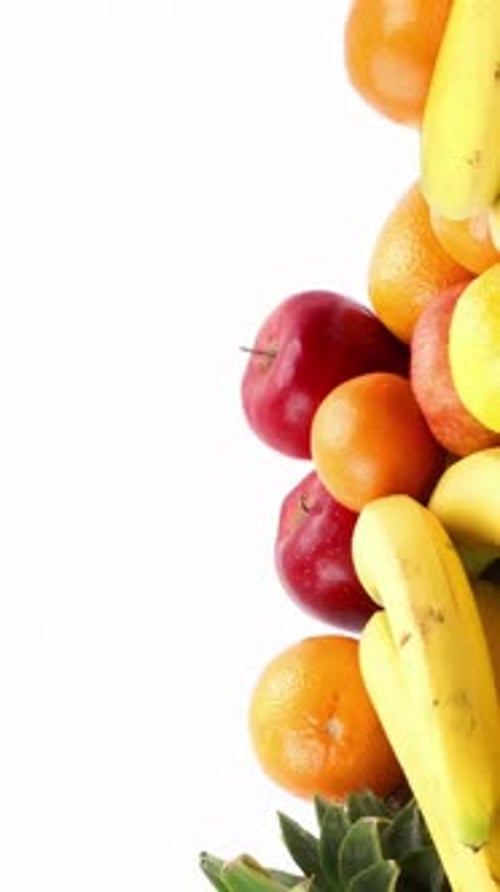 Colorful Assortment of Fresh Fruits on White