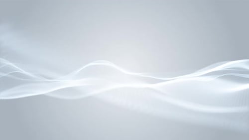 Abstract pure digital wave of particles and dots moving on gray and white background