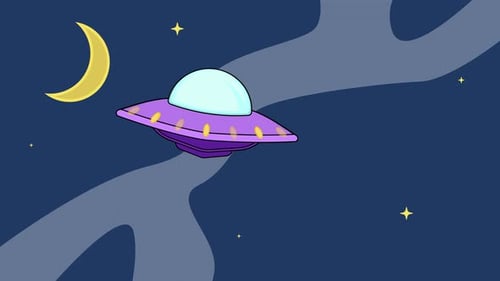 UFO in outer space animation backgrounds video