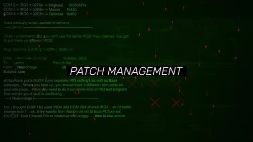 Patch Management Text On Hacking Background Screen