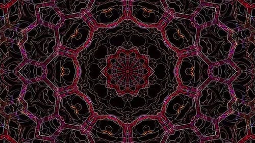 Hypnotic Abstract Geometric Pattern Animation with Neon Lines