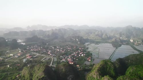 Aerial video The landscape of Ninh Binh in Northern Vietnam