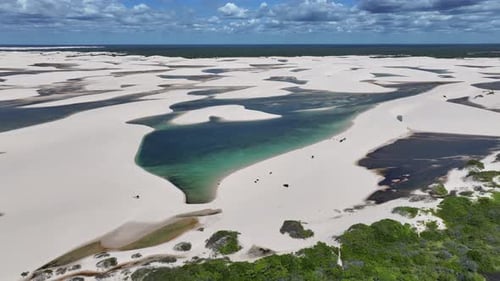 Lencois Maranhenses Skyline At Santo Amaro In Maranhao Brazil.