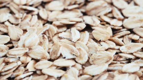 Raw Oatmeal Close Up