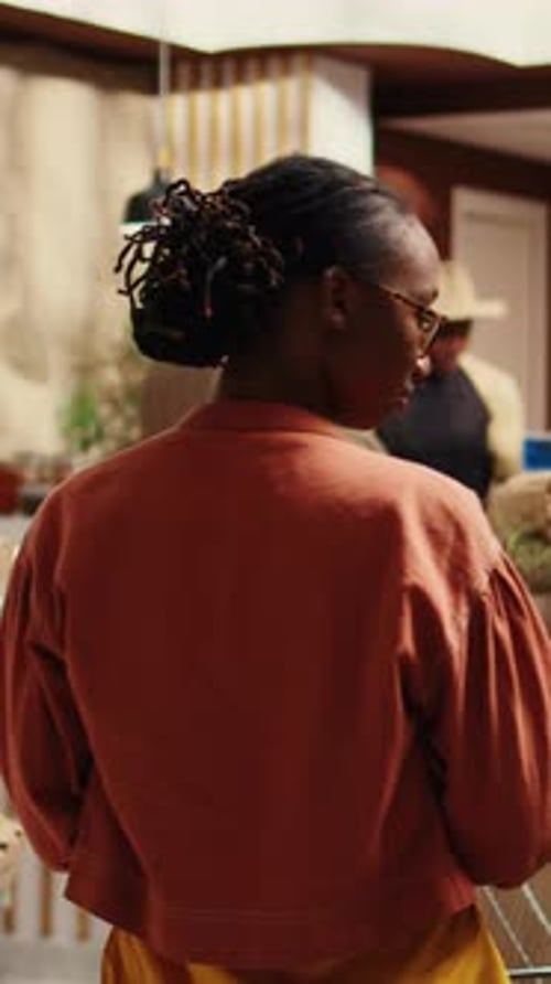 People Shopping in an Indoor Marketplace