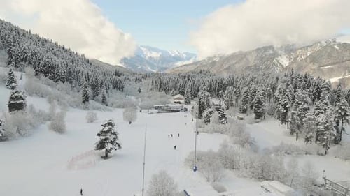Hatsvali Mountain Ski Resort In Georgia (Fly Over)